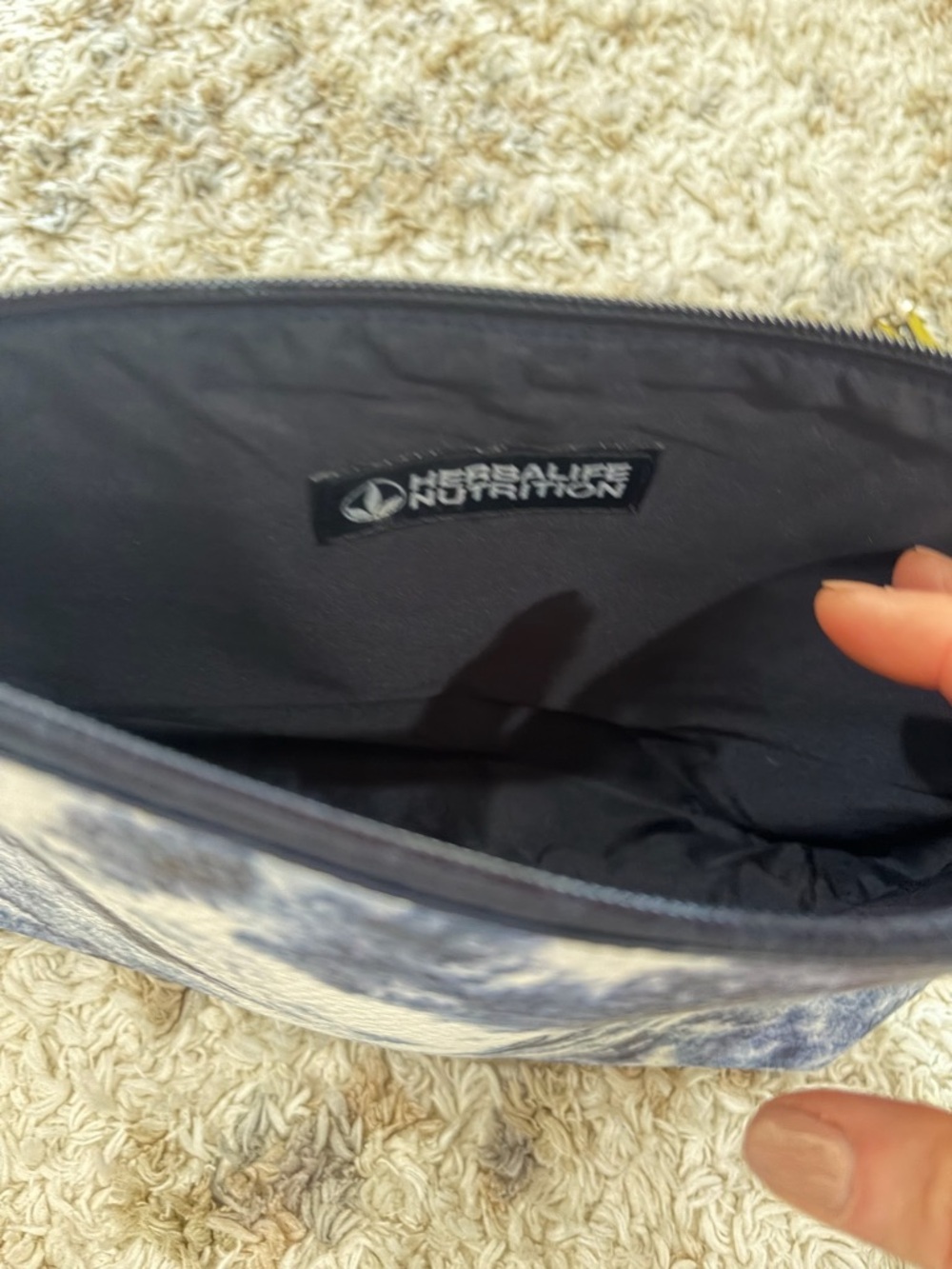 Tie-Dye Navy and White Soft Vinyl Cosmetic Pouch - Picture 8 of 8
